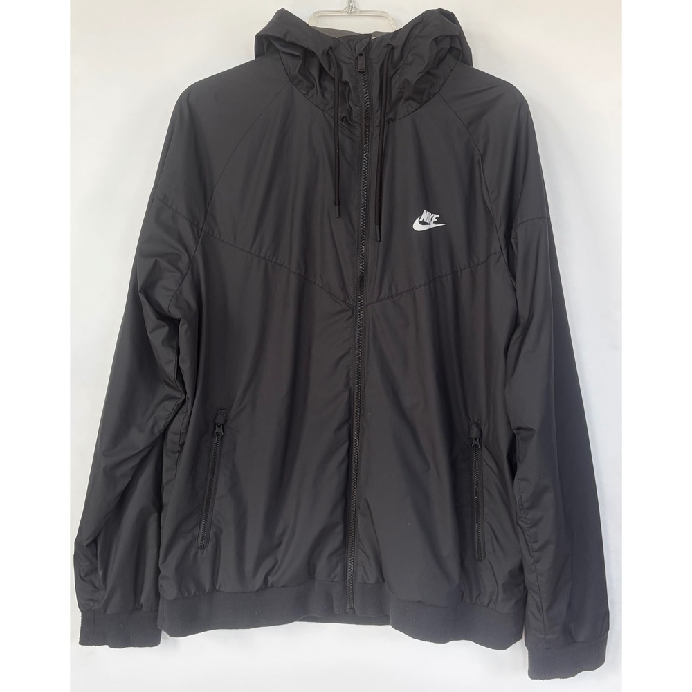 Nike Sportswear Windrunner Hooded Windbreaker Jacket Black Mens Large AR2191-010